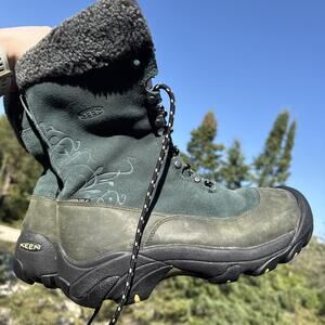 KEEN Hoodoo II Mid Womens Size 8.5 Green Suede Waterproof Insulated Winter Boots